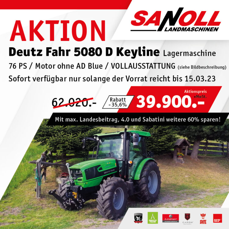 Aktion Deutz Fahr 5080 D Keyline, Sanoll Neumarkt